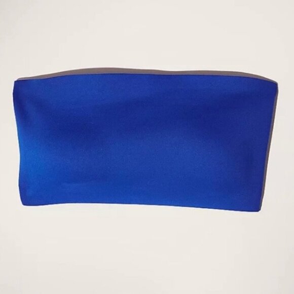 NWT Free People Nina Geo Bandeau Bralette Blue Flame Royal Bra Cropped Top Boho - Picture 2 of 3